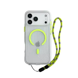 Luxury Ultra-Thin Night Glow Luminous Magnetic Tpu Phone Case Cover with Lanyard and Protection, Compatible with Apple iPhone 17 Pro Max/16/15/14/13/12 Pro Max Plus