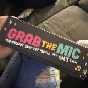 Grab The Mic Karaoke-Style Game with Foam Microphone 125 Word Cards Game Board Player Tokens & Easy Instructions for Non-Singers