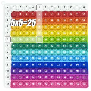 1-12 Multiplication Games Fidget Toys for Kids, Silicone Bubble Board for Quick Math Learning, Fun Times Table Practice Tool, Sensory Bundle