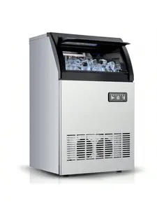 【Christmas Gift】IdealHouse Commercial Ice Maker Machine, 120lbs/24H Stainless Steel Under Counter Ice Machine, Self Cleaning, 33 Lbs Basket For Home Office Restaurant Bar, Water Filter, Scoops, Drain Pipe