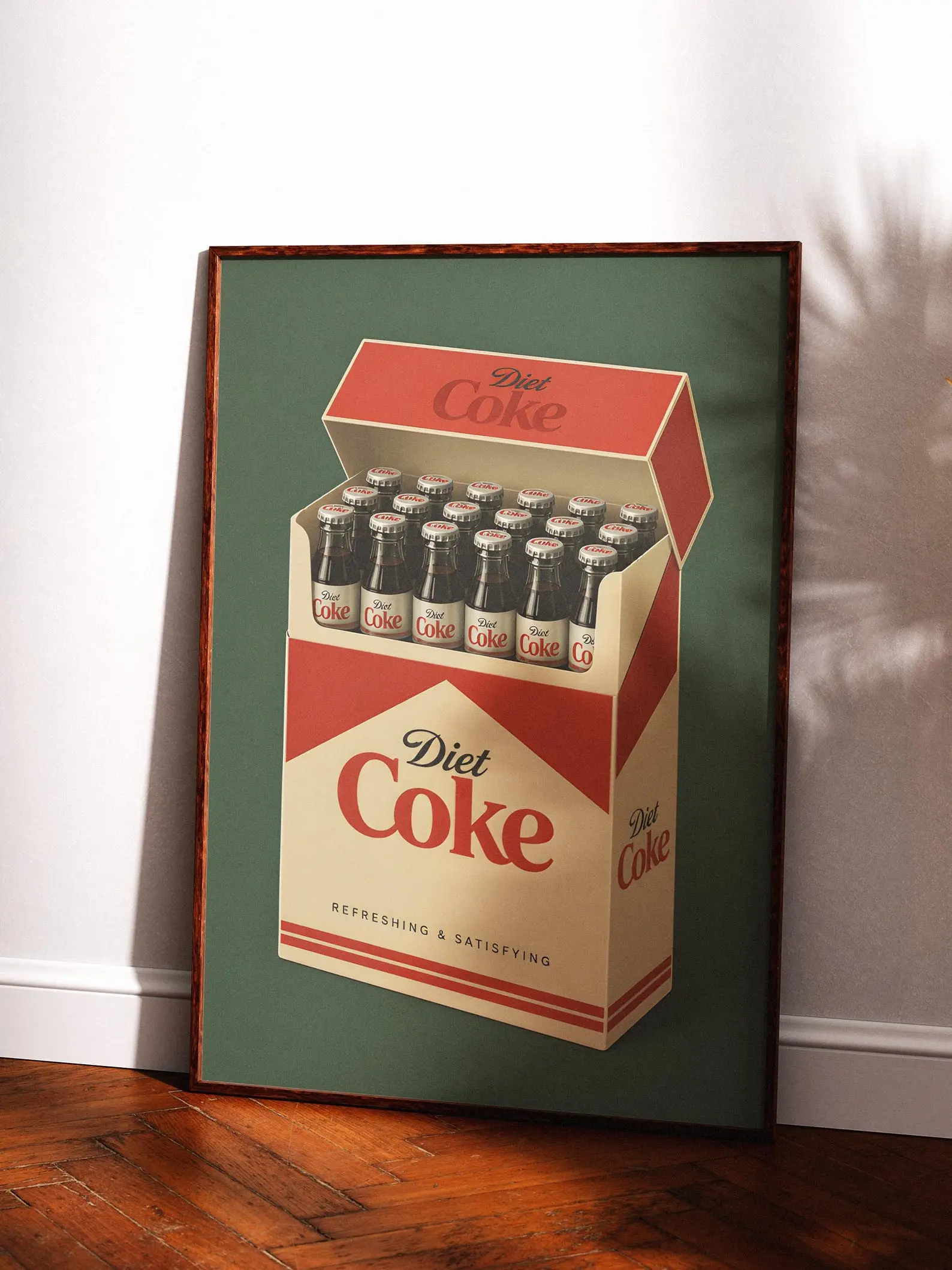 Retro Diet Coke Print, Vintage Soda Can Wall Decor