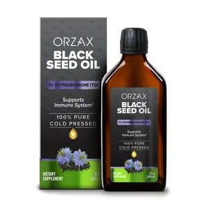 ORZAX Black Seed Oil Drops for Immune System Support, Antioxidant-Rich Blend with 50 mg Thymoquinone, 100% Cold-Pressed, 8 oz