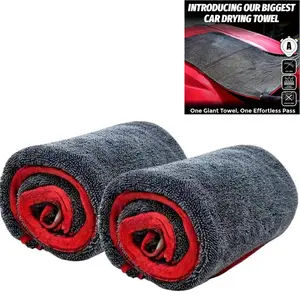 2 Microfiber Car Drying Towels with Twist Ring Design, Super Absorbent Thickened Technology, Detail Cloths, Professional Look