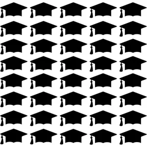120PCS Graduation Cap Label Stickers Self-Adhesive Grad Hat Stickers Sealing Labels Grad Party Favor Labels for College High School Graduation Party Decor Envelopes,Chocolate,Cards Gift Wrap (Black)
