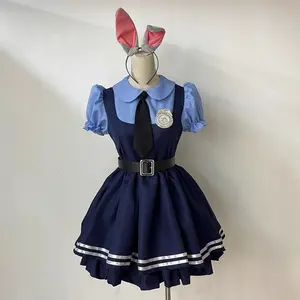 Halloween costumes Crazy Zootopia adult boys and girls parent-child Judy Rabbit police officer cosplay costume full set