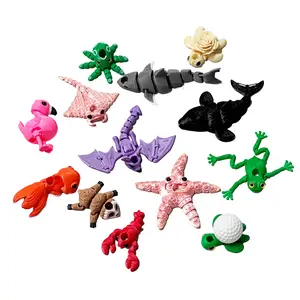 1pc 3D Printed Ocean Animal Straw Topper, Cute Miniature Collectible Figurine, Perfect Christmas Gift Idea, Unique Party Decor