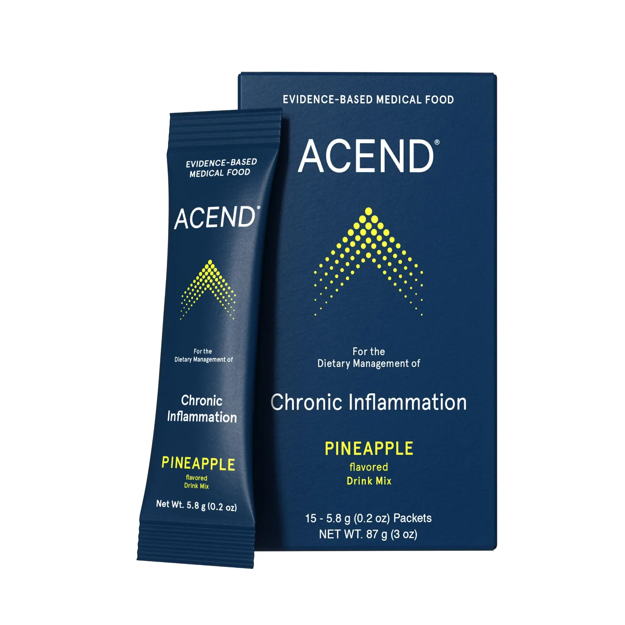 ACEND Chronic Inflammation Support Drink Mix, Vitamin Drink with Probiotics/Polyphenols, 5.8g (15 Packets) Healthcare