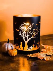 Halloween Candle Holder Halloween Candles Black Candle Holder Halloween Votive Candle Holder Halloween Decor Halloween Hurricane Candle