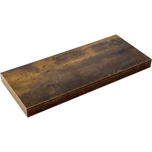 Floating Shelves for Wall, Wall Mounted Rustic Wood Shelves for Bathroom, Bedroom, Living Room, Kitchen, Hanging Shelf for Books/Storage/Room (Brown Wood Grain, 15.8")