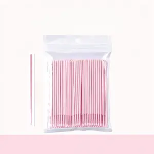 100pcs Disposable Multifunctional Mini Micro Cotton Swabs Set, Small Size Easy Carry, for Eyelash Extension and Nail Care, Multicolor Pink Green Beauty & Cosmetic Clean Cottonbuds