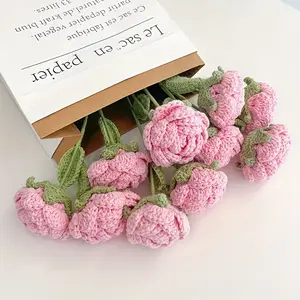 Hand-Woven Realistic Rose Bouquet 5count or 8count Artificial Flower for Valentine's Day & Wedding Gradient Color Long-Lasting Home Centerpiece Without Container TW2734449