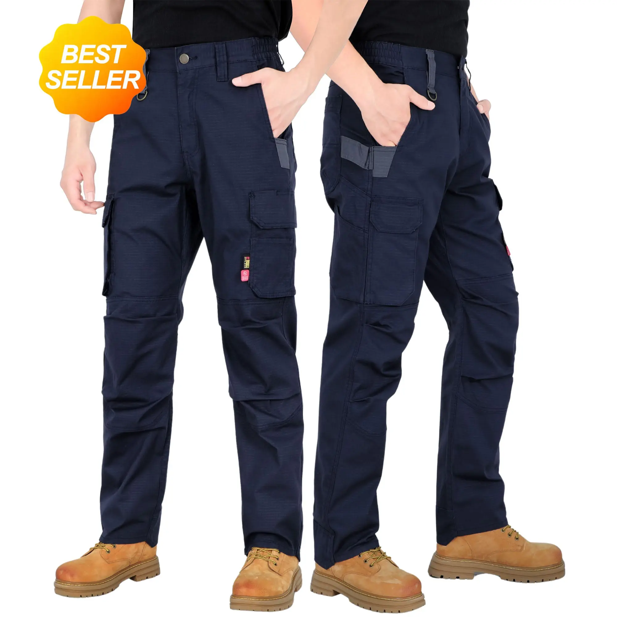 6OZ Lightweight Rip stop FR Stretch Cargo Reinforced Work Carpenter Pants-8528