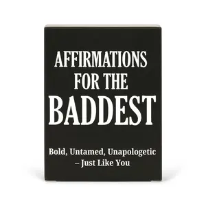 Baddest Affirmations Cards for Women & Men – 52 Positive Daily Affirmation Card Deck for Kids & Teens – Confidence, Self Worth & Motivation – Empowering Gift Idea