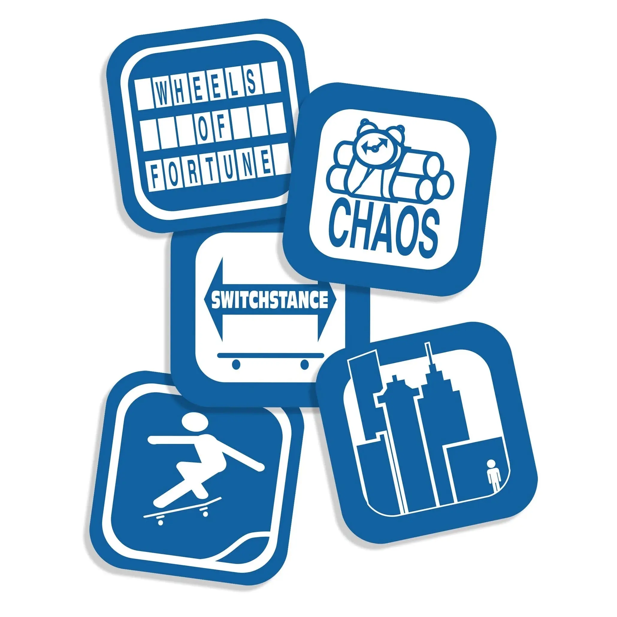 411VM Skateboard Sticker Icons 5-Pack Stickers