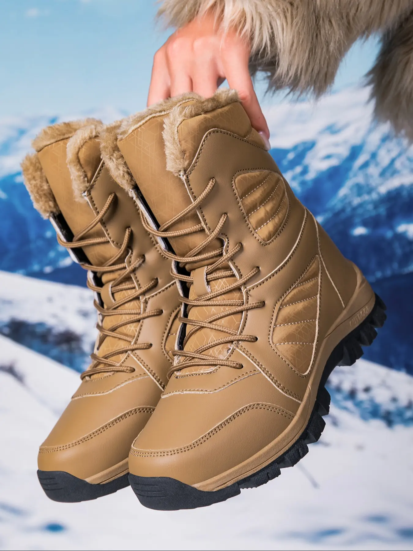Women's Fashion Outdoor Lightweight Hiking Boots, High-Top Waterproof Anti-Slip Desert Shoes, Winter Sporty Walking Boots, Casual Daily Wear, Hiking Footwear