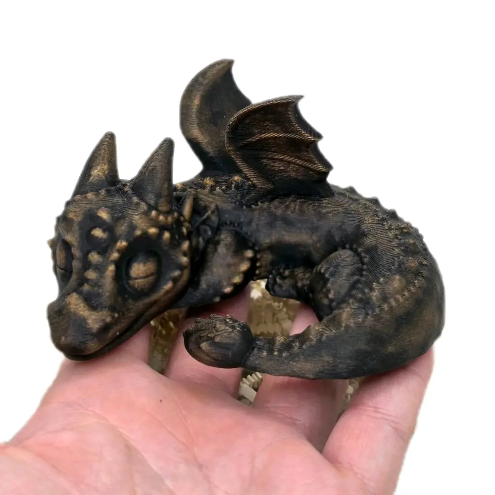 Baby Sleeping Dragon- Adorable Shelf Decoration - 3D Printed Design - Bookshelf home Decor - gift Lightweight