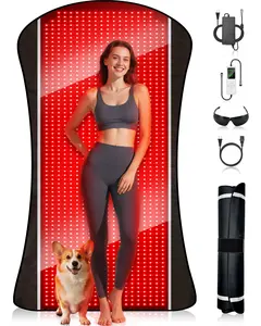77.6" x 36" Red Light Therapy Mat for Body, 1408 LEDs (660nm& 850nm) Tri-Chip Dual Wavelength Infrared Red Light Blanket Pad, 5 Modes & 10Hz 40Hz Modes& Adjustable 10-90min Timer for Men Women