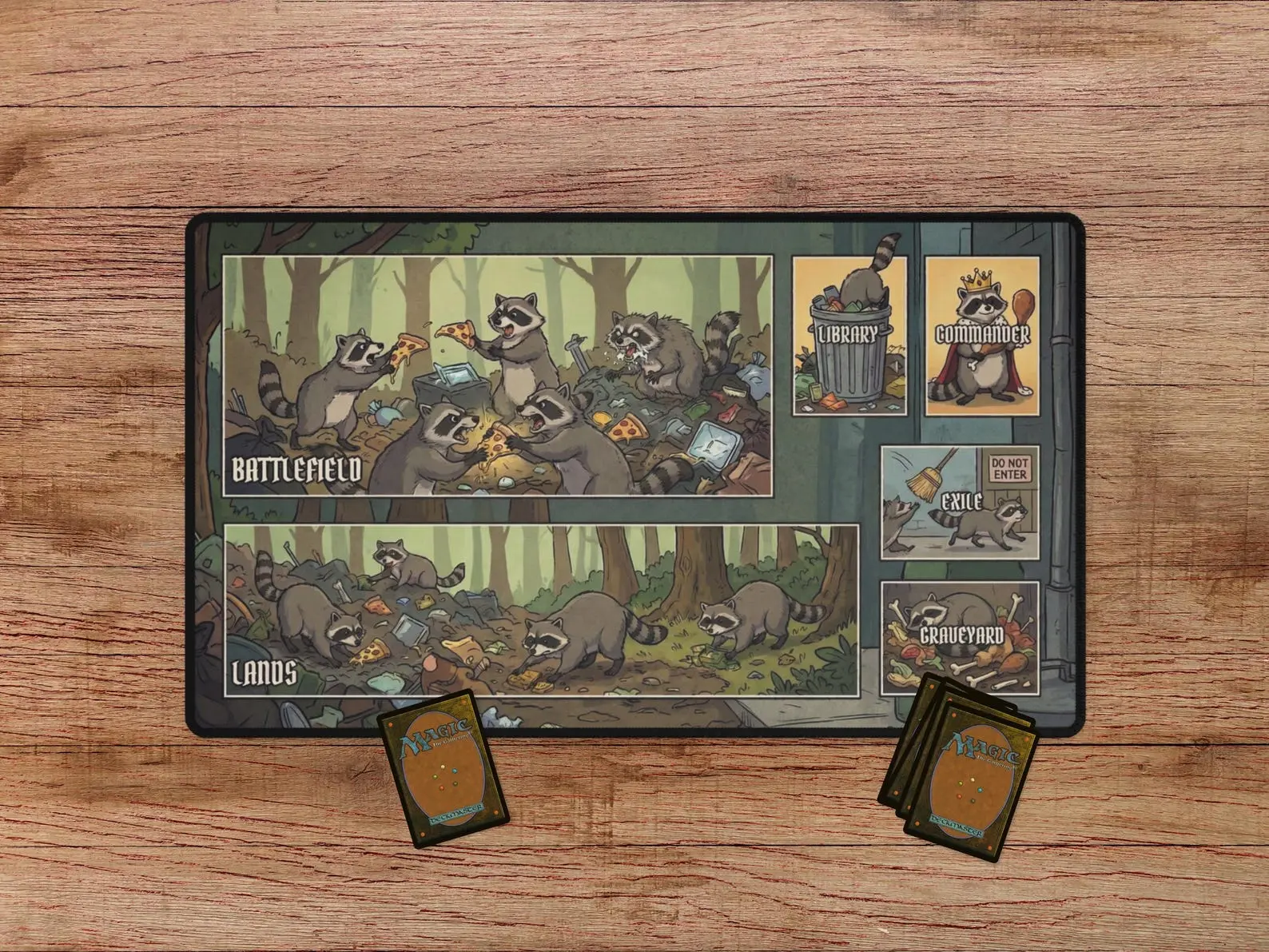 Trash Panda Playmat for MTG Mousepad and Desk Mat Funny MTG Playmat, Playmat With Zones, Racoon Playmat Trash Panda Playmat for MTG Mousepad and Desk Mat Funny MTG Playmat, Playmat With Zones, Racoon Playmat