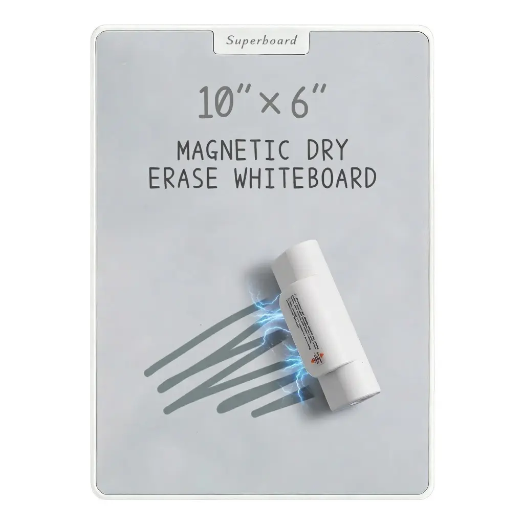 【Inkless Writing Tablet】Magnetic Dry Erase Board 10x6 Inch, Desktop & WallMount Whiteboard with Magnetic Nano Surface, Ideal forOffice Home School Drawing Teaching, Perfect ChristmasBirthday Gift for Students Teachers