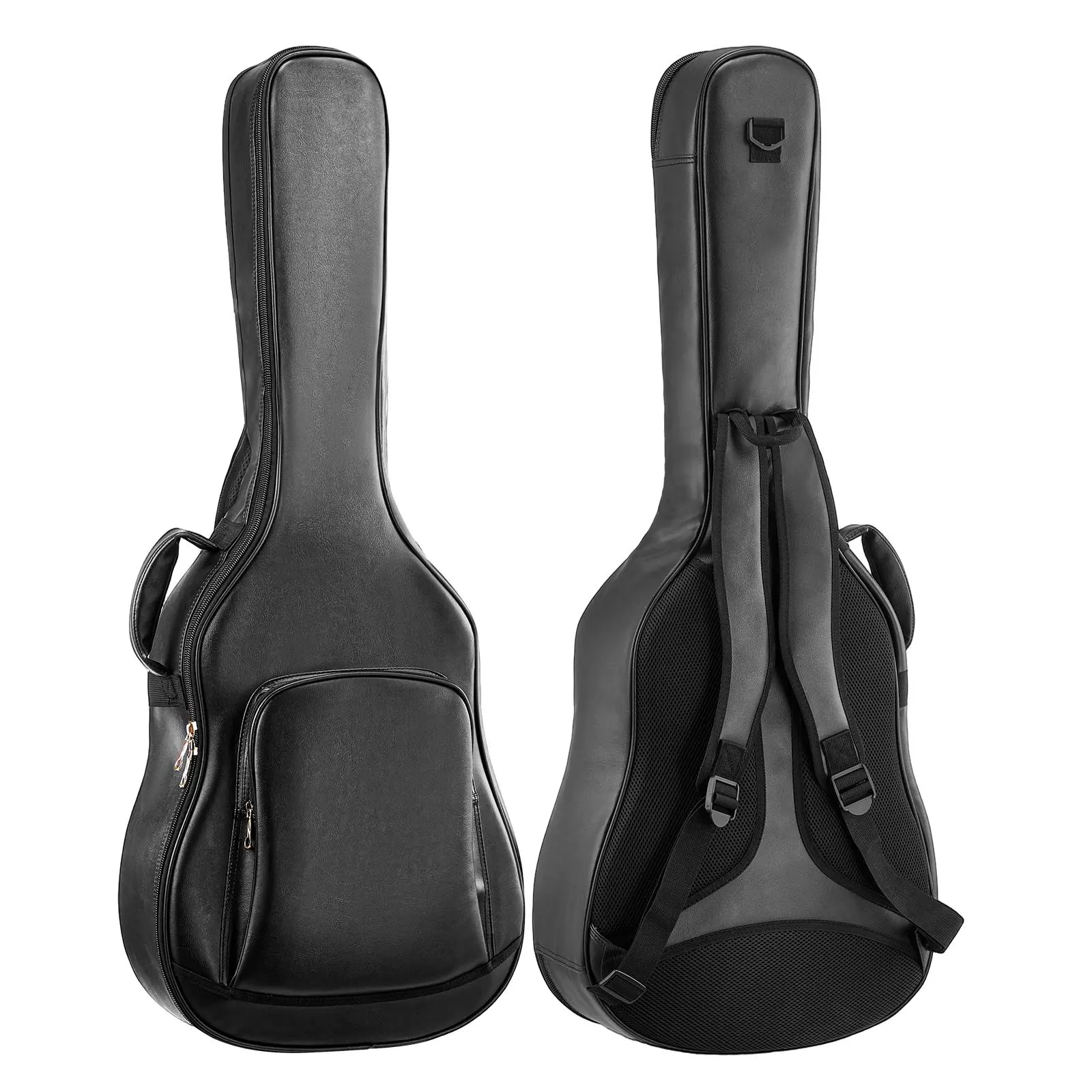 VEVOR Acoustic Guitar Hard Case, 47.1 Inch, Hard-Shell Protective Travel Carrying Case with Accessory Compartment, Foam Padding, Portable Handle, Shoulder Straps, for 41 Inch Acoustic Guitars, Black