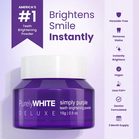 PurelyWHITE | Teeth Brightening Powder | Instant Brightening | For Sensitive Teeth