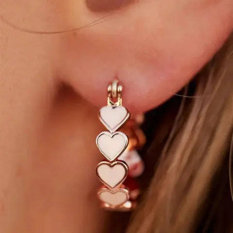 Women's Elegant Heart Design Hoop Earrings, Heart Shaped Earrings, Exquisite Trendy Cute Hoop Earrings, Fashionable All-match Vintage Jewelry As Birthday Gift for Women & Girls, Valentine's Day, Gift