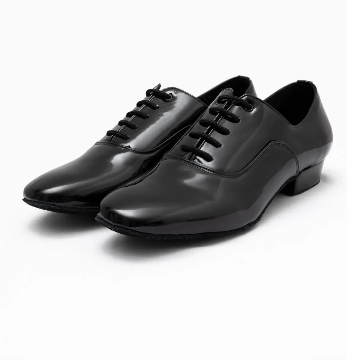 Linodes Handmade Oxford Male Dance Shoes - 1 Inch Sole, Black/Matte Black PU Leather, Water-Resistant, Breathable, Comfortable for Ballroom, Tango, Salsa Latin Men's Dance Shoes