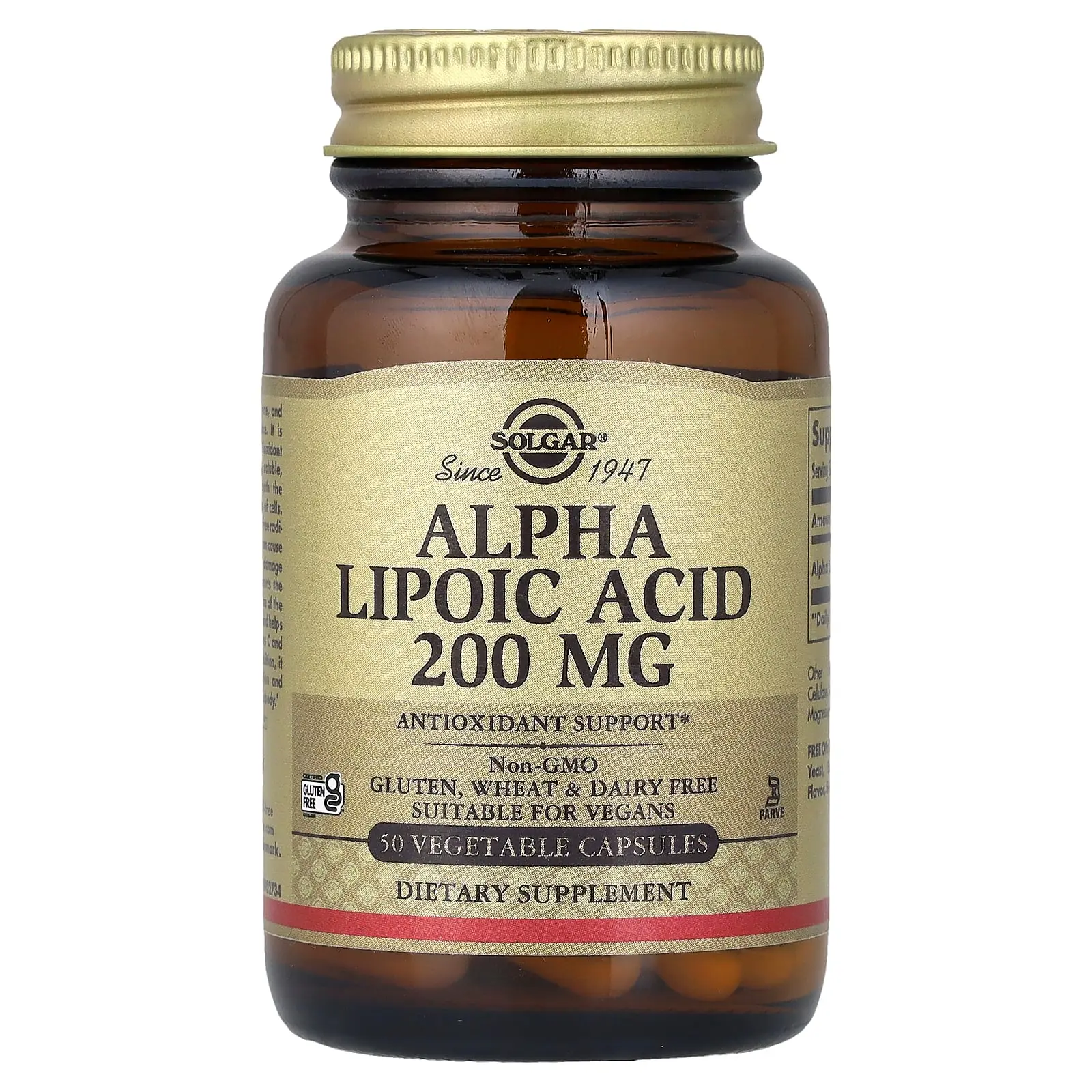 Solgar Alpha Lipoic Acid, 200 mg, 50 Vegetable Capsules