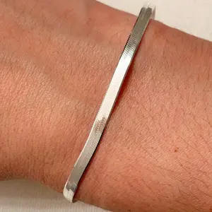 Sterling Silver 3mm Herringbone Bracelet