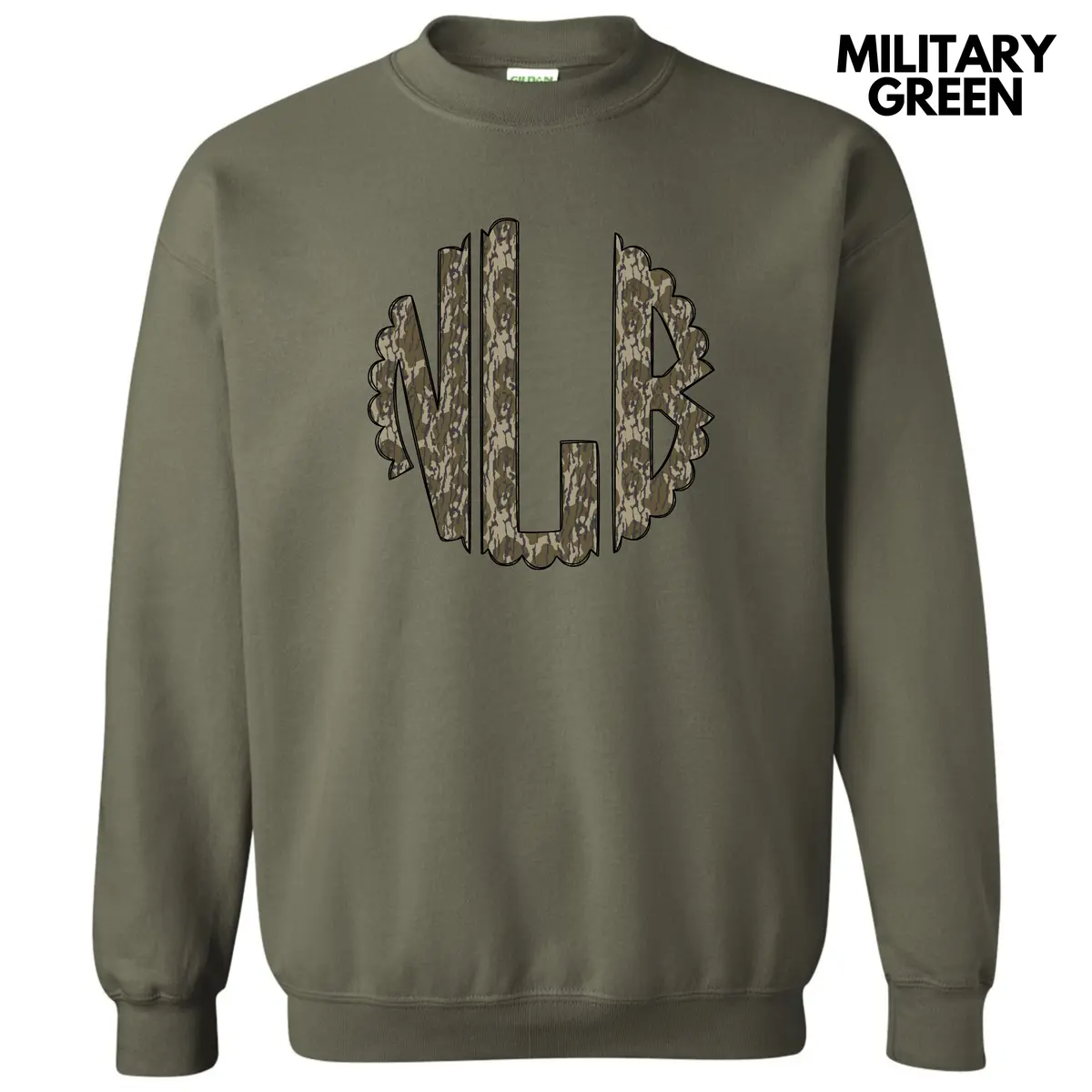 Camo Print Monogram Sweatshirt 'NLB'