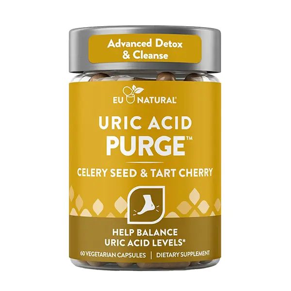 Uric Acid Support Supplement with Tart Cherry, Celery Seed & Chanca Piedra, Supports Healthy Uric Acid Levels, Joint Comfort, Mobility & Kidney Health, 60 Capsules