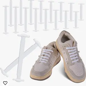 No Tie Shoe Laces Stretchy Silicone Elastic Lazy Shoelaces Rubber Flat Shoe Ties One Size Fits All Kids Adults Footwear Comfort Sneaker tie free laces