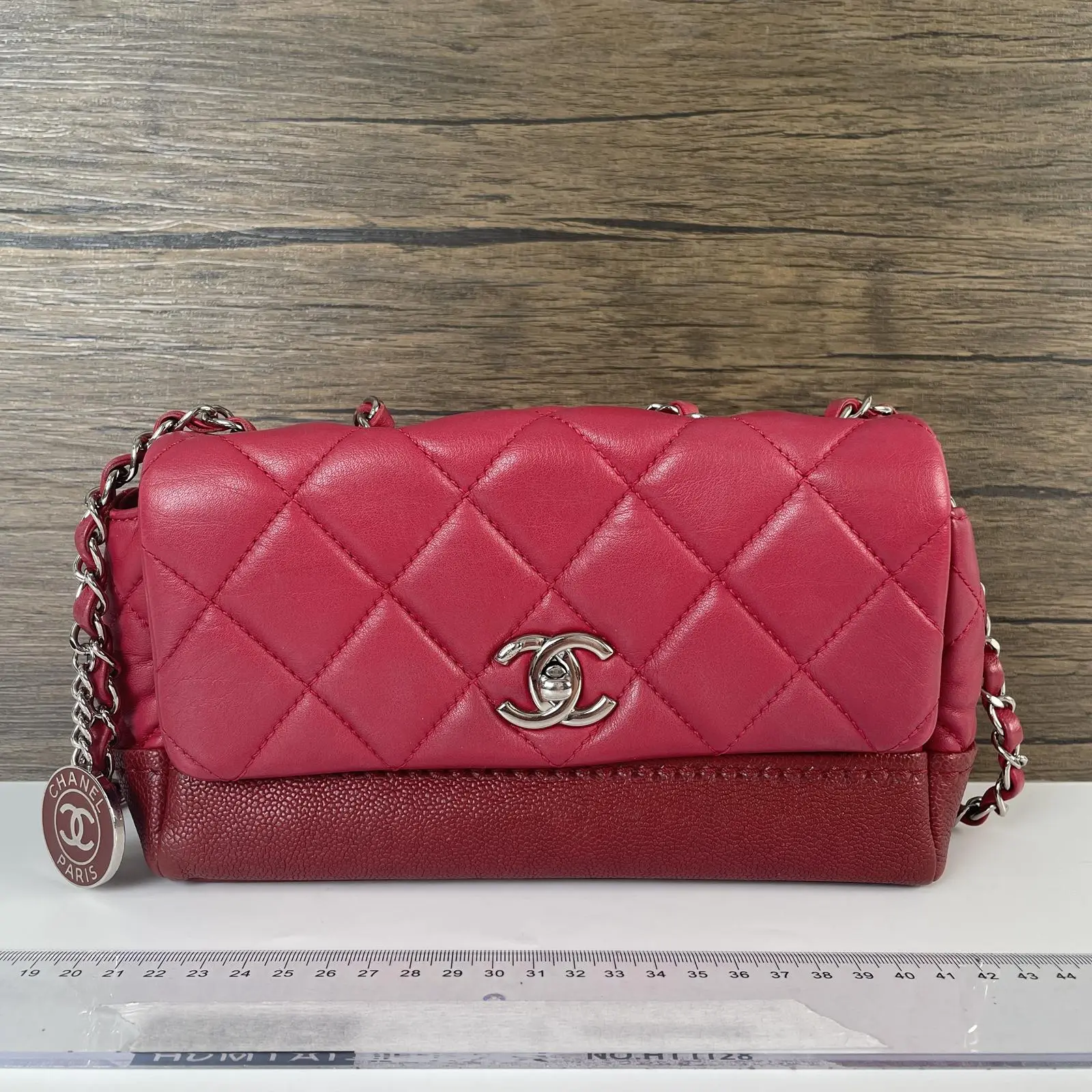 Pre-owned CHANEL lambskin leather Crossbody bags leather Bi Coco Flap Bag Quilted Lambskin with Caviar Leather+charm++