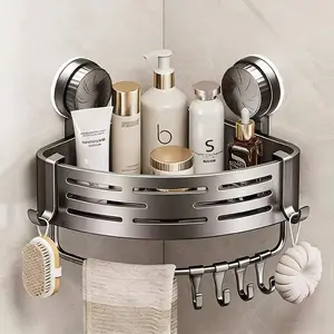 Rustproof Corner Bathroom Shelf | 1-3 Tiers Adhesive | Toiletries & Bath Product Storage 🧴 Bathroom Accessories Organizer