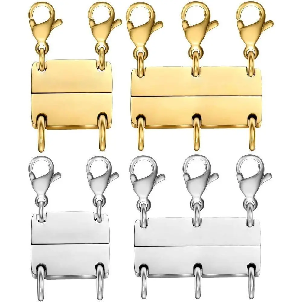 [Iron Necklace Separator] 4PCS Durable Iron Layered Necklace Clasp Separator - Metal Chain Linker for Stacking Necklaces, Jewelry Organizer Tool summerwins