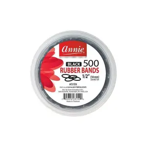 Annie #3159 Black 1/2" Rubber Bands 500 ct