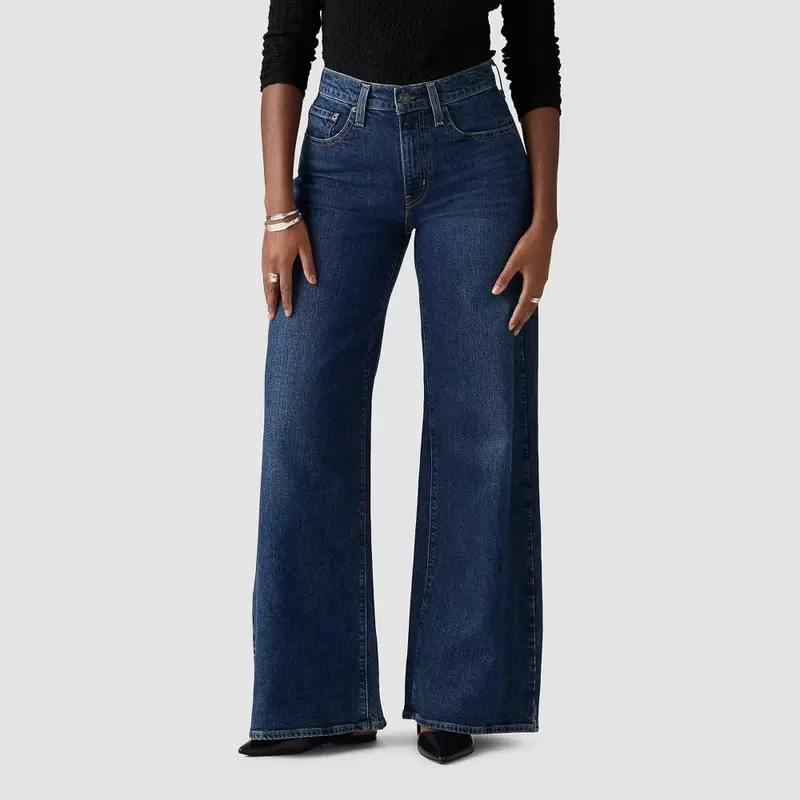 Levi's Women's 728 High-Rise Wide-Leg Stretch Denim Jeans - Blue Woodstock