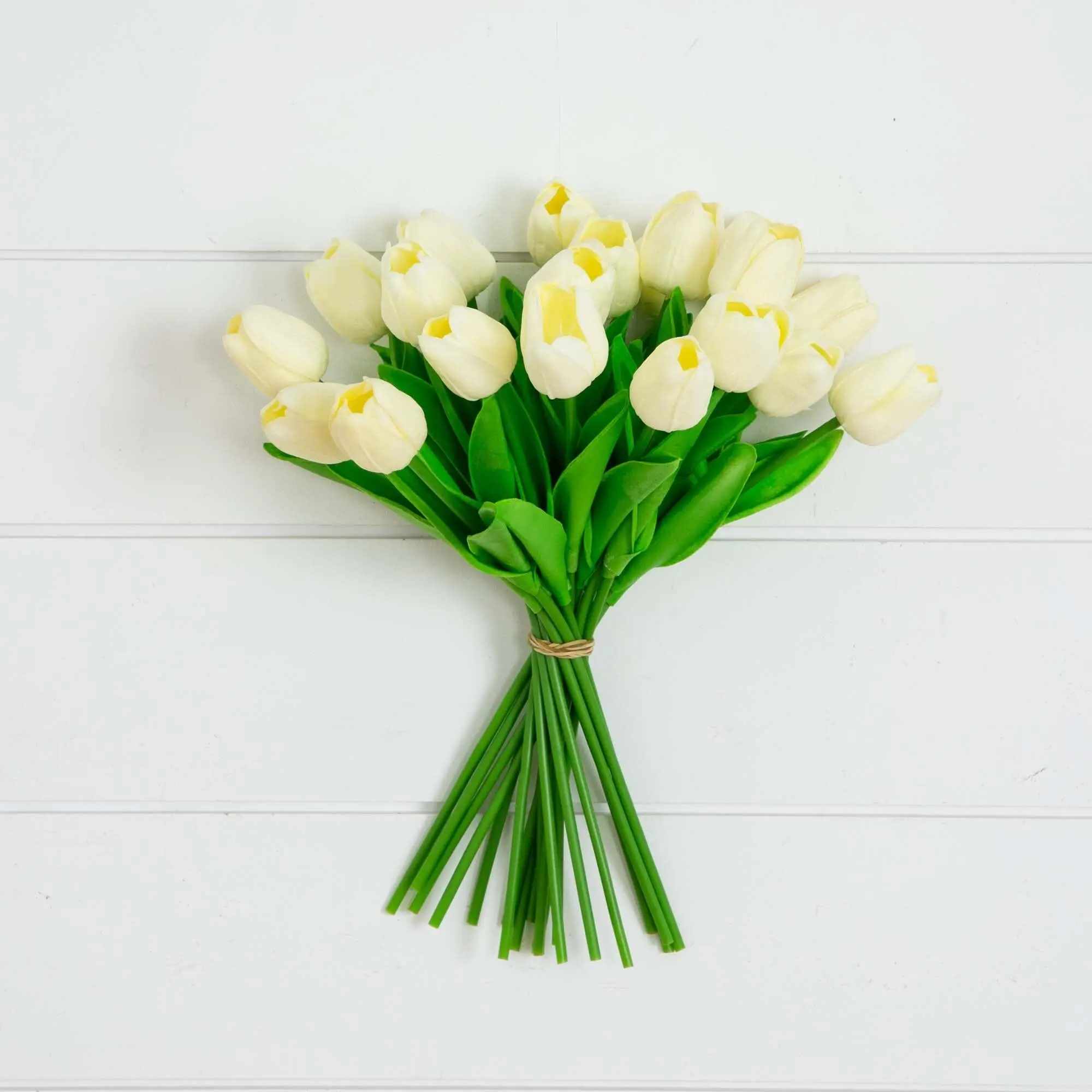 13” Artificial White Tulip Flower Bundle - Set of 20