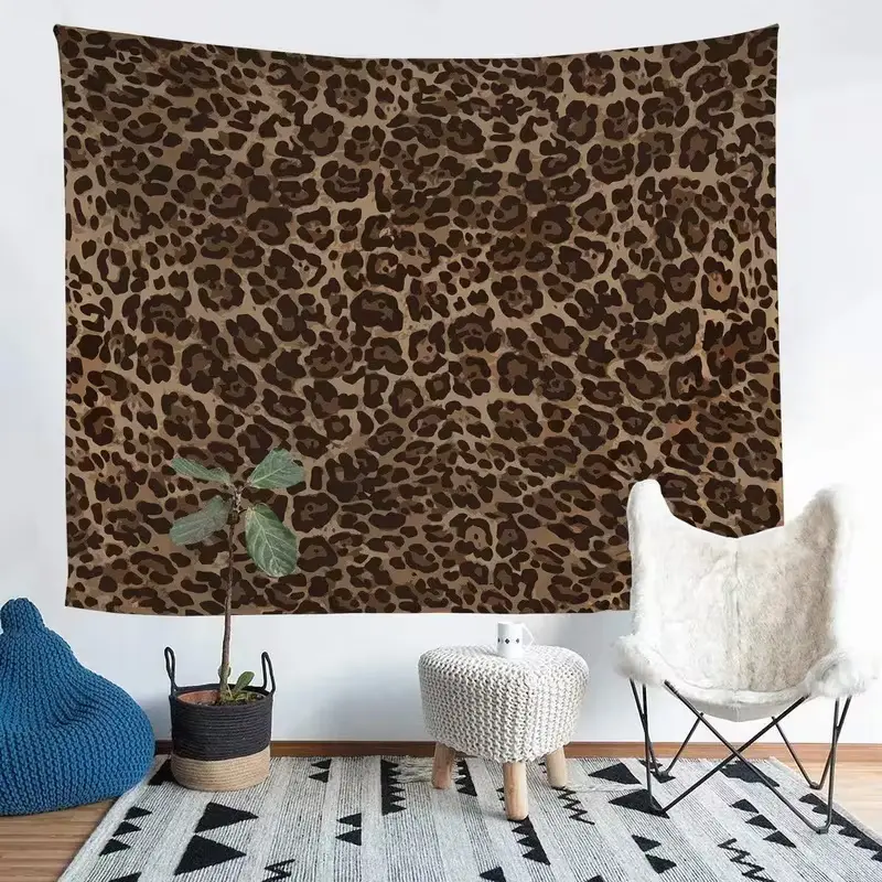 Wild Animal Skin Print Tapestry - Brown Leopard & Cheetah Designs, African Safari Modern Abstract Art, Home Decor, Home Inspo Alternative Style Wall Hanging for Room Decoration