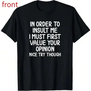 Women's Casual Round Neck Short-Sleeve Streetwear Top - Humorous Graphic Design, Playful Insult Sarcasm, Breathable Soft Fabric, Ideal for Summer Fun