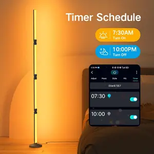 This smart folding LED floor lamp features RGBIC technology, supports Wi-Fi app remote control, music synchronization, and 16 million DIY colors. Suitable for corner spaces such as living rooms, bedrooms, and game rooms, it makes a great holiday gift.