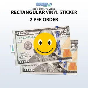 mask on hundred bill rectangle vinyl sticker mask on hundred bill rectangle vinyl sticker