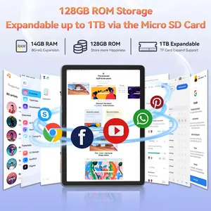 2026 Android Tablet, 10.1 Inch Android Tablet with 14GB RAM+128GB ROM+1TB Expand, Dual Sim Card Slot,Octa Core Processor, 8000mAh, Dual 13MP Camera, 5G WiFi+4G LTE, BT5.0, GPS Black Friday Deal/ Christmas gift/ tablet on sale Lock Portable