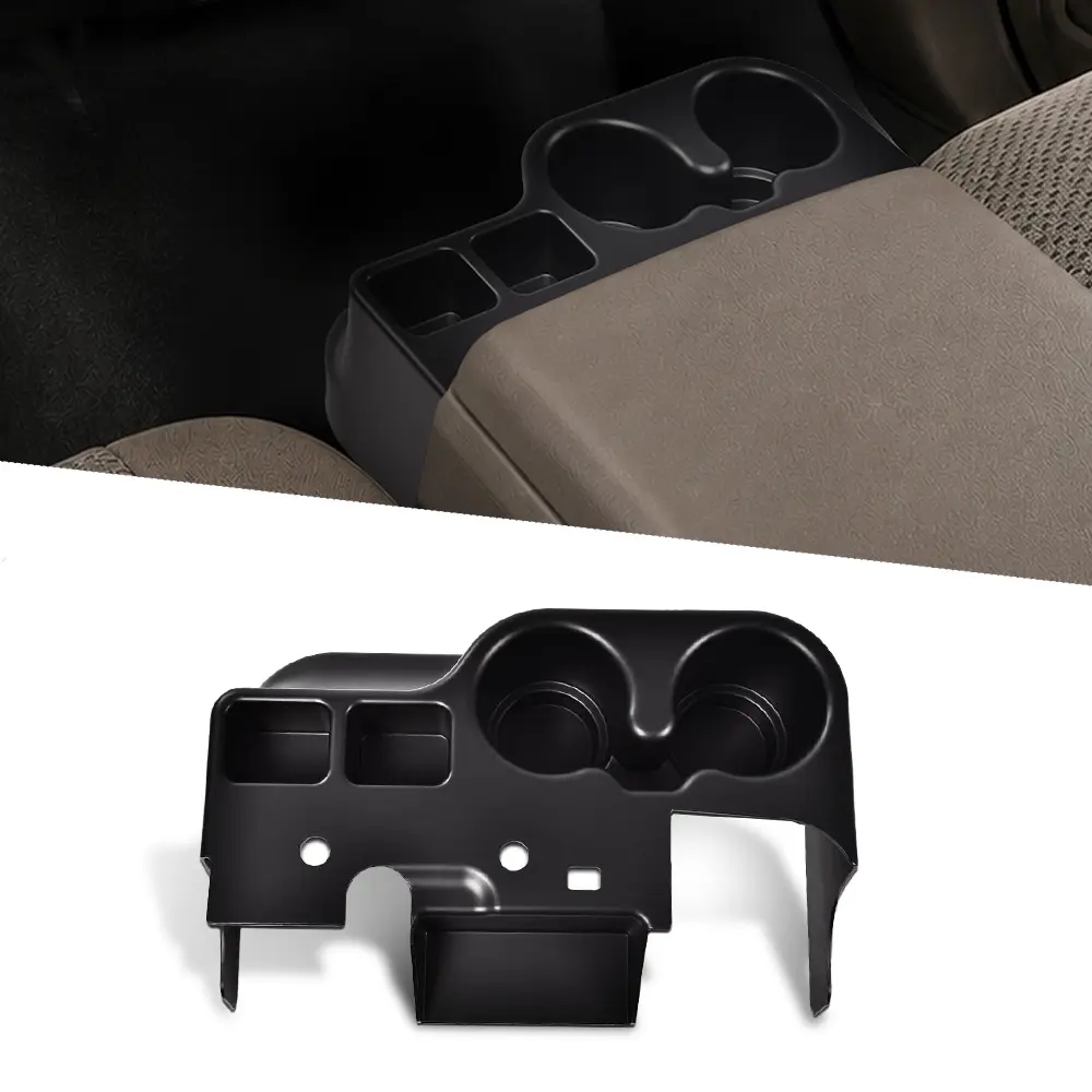 ALLGOOD Premium Durable Plastic Car Center Console Storage Organizer - Dual Cup Holder Insert, Front Seat Dashboard Tray Replacement Accessory with Exclusive Compatibility for Ford F-250/F-350/F-450 Super Duty Trucks 1999-2001