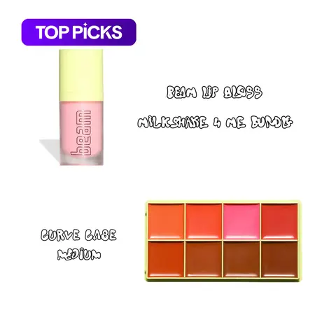 Curve Case & Beam Lip Gloss - Milkshake 4 Me Bundle - Made By Mitchell, Makeup Products, Glossy, Dewy, Radiant, Glossy Cosmetic Makeup
