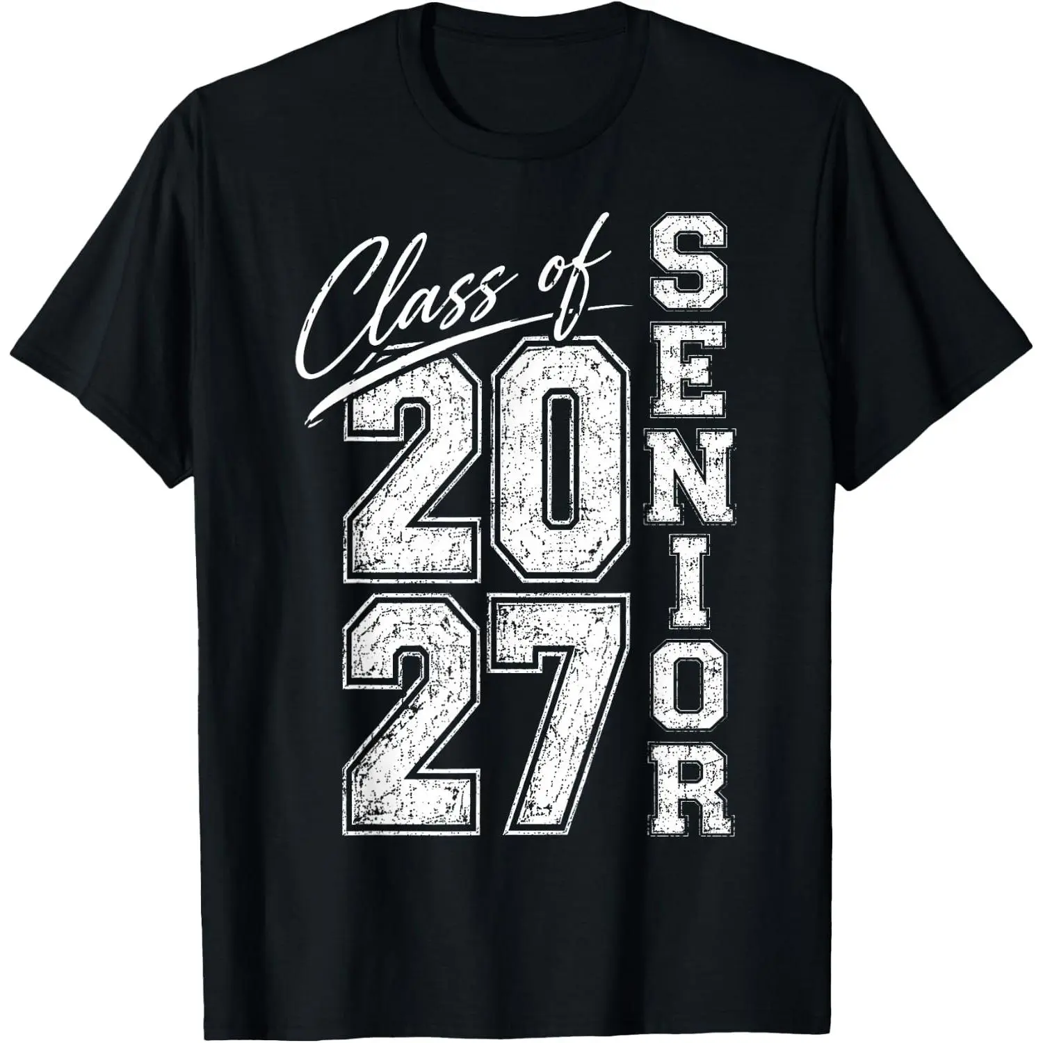 100% Cotton Class of 2027 Senior High School College Graduate Graduation T-Shirt