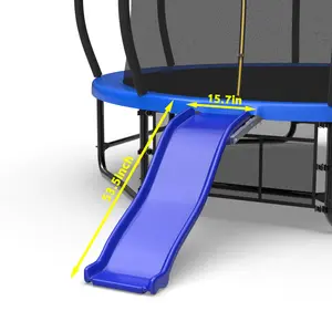 Universal Trampoline Climbable Slide, Outdoor Kids Stuff, 8-16ft Fit, 110 lb Load Capacity, Weatherproof, UV-Resistant, Secure Mount, for Kids 3+ & Kids Outdoor Play