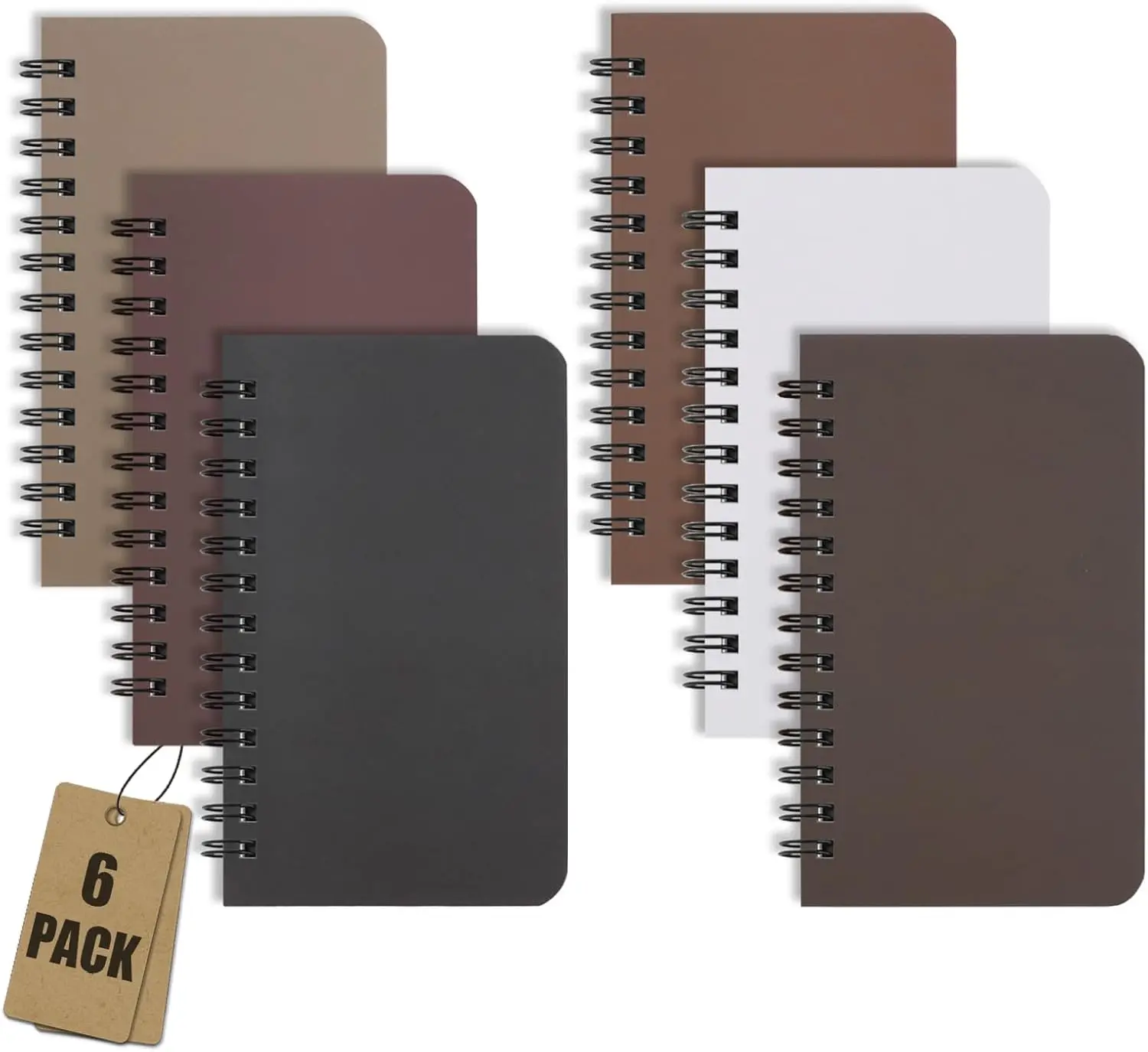 6 Pack Spiral Notebook Small Pocket Notebook 3x5 Spiral Notepads With Lined Pages, Small Top Spiral Notebook Little Mini Memo Steno Note Pads
