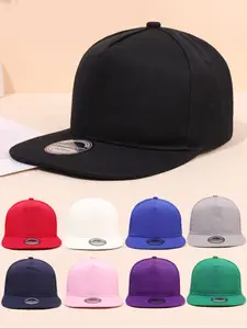 Unisex Street Style Plain Color Flat-brimmed Hip-hop Hat, Casual Trendy Adjustable Baseball Cap, Fashionable Hat for Outdoor Sports for All Seasons, Adjustable Trucker Hat, Adjustable Snapback Cap
