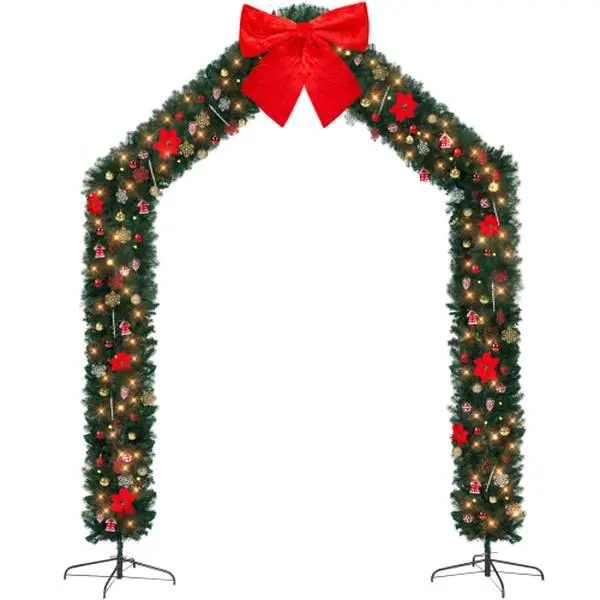 Ubesgoo Christmas Artificial Tree Archway Decoration, Realistic PVC Holiday Tree Arch Frame for Outdoor Indoor Room Festival Party Wedding Garden, Roof Top